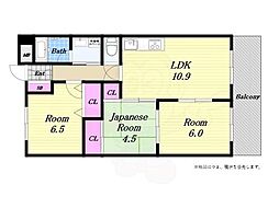コージーコート 3LDKの間取図画像