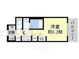 エステムコートディアシティWEST 1Kの間取図画像