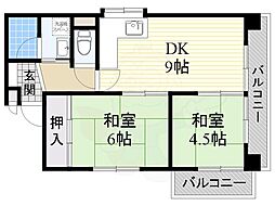 富士プラザ2 2DKの間取図画像