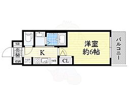 エステムコート中之島GATE2 1Kの間取図画像