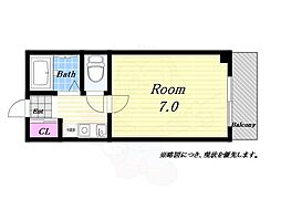 カサグランデ 1Kの間取図画像