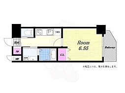 CloverGlanz弁天町 1Kの間取図画像