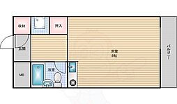 南海ハイツ ワンルームの間取図画像