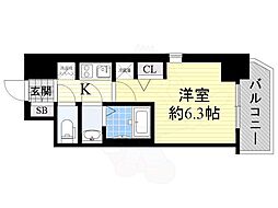 エステムコートディアシティWEST 1Kの間取図画像