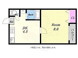ルミエール九条 1DKの間取図画像