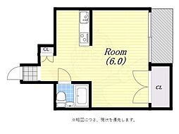 ベルコモンズ大正 1Kの間取図画像