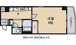 ラ・フォンテ阿波座 1Kの間取図画像