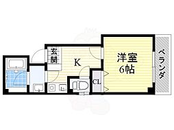 ハイツリバーシティー 1Kの間取図画像