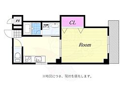ヴィラ天保山 1DKの間取図画像