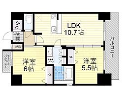 ベイサイドパークOSAKAサウスレジデンシス 2LDKの間取図画像