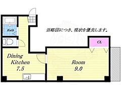 山根ビル 1DKの間取図画像
