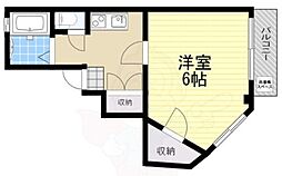 カーサマローネ 1Kの間取図画像
