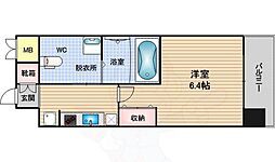 アスリート本町リバーウエスト 1Kの間取図画像