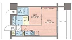 プレジオ弁天町EURO 1LDKの間取図画像
