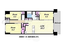 ザ・グランドグレイス大阪西九条 3LDKの間取図画像