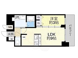 プレサンス西九条シティベイ 1LDKの間取図画像