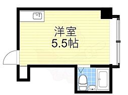 プレステア九条 ワンルームの間取図画像