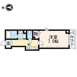 京都地下鉄東西線 二条駅 徒歩13分の賃貸マンション 3階1Kの間取り