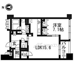 THERESIDENCE京都東洞院四条 1LDKの間取図画像
