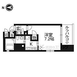 ベラジオ四条烏丸 1Kの間取図画像