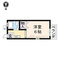 メイプルハイツ 1Kの間取図画像