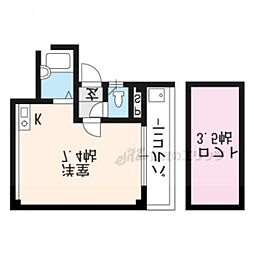 フジハイツ 1Kの間取図画像