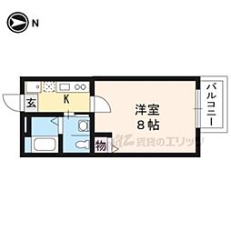 フラッティ一条智恵光院 1Kの間取図画像