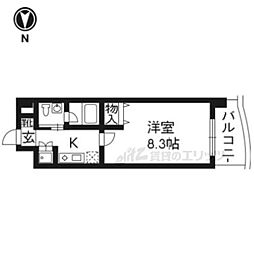 ベラジオ烏丸三条 1Kの間取図画像