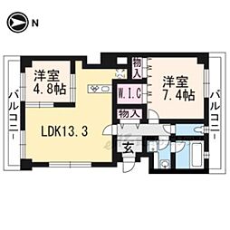 かぐら坂荘 2LDKの間取図画像