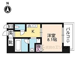 ジョイシティ二条城前 1Kの間取図画像