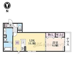 アイル京都八条 1LDKの間取図画像