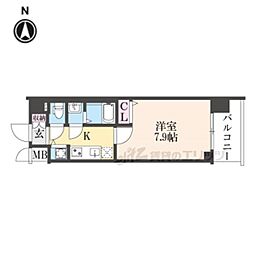 ドムールY 1Kの間取図画像