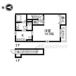 ディアコート一乗寺 1Kの間取図画像