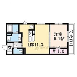 エミネンス京 1LDKの間取図画像
