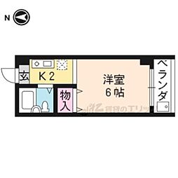 バウハウス 1Kの間取図画像