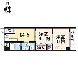 メゾン・ド・白河 2DKの間取図画像