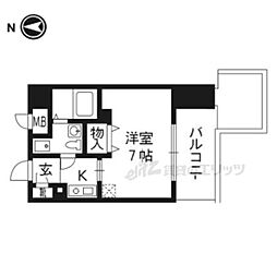 ベラジオ四条烏丸 1Kの間取図画像