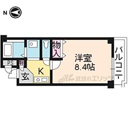 アローズマンション 1Kの間取図画像