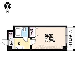 四ノ宮コート 1Kの間取図画像