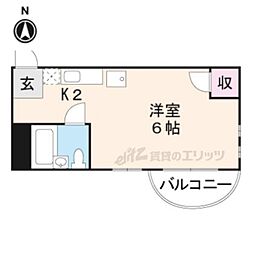 モナドハイツ 1Kの間取図画像