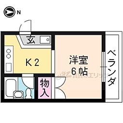 リブ・ライブ山科 1Kの間取図画像