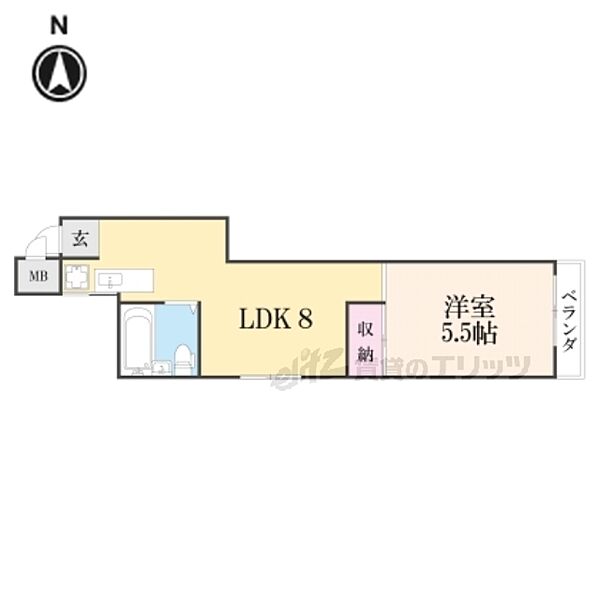 クリスタルハイツ 405｜京都府京都市東山区本町4丁目(賃貸マンション1K・4階・24.00㎡)の写真 その2