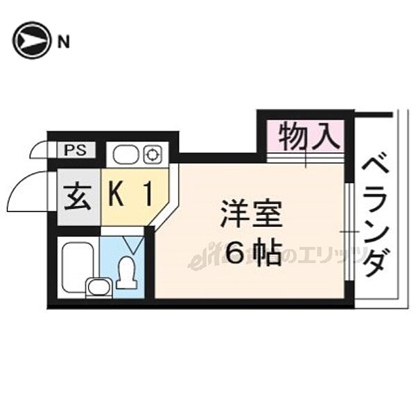 京都府京都市上京区六軒町通下長者町西入利生町(賃貸マンション1K・2階・16.20㎡)の写真 その2