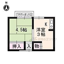 牧定荘 4西 ｜ 京都府京都市左京区田中春菜町（賃貸アパート1K・2階・16.37㎡） その2