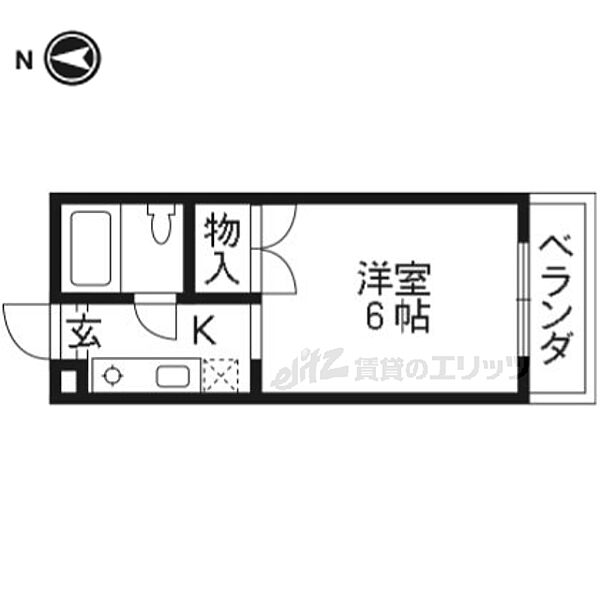 京都府京都市右京区西院矢掛町(賃貸アパート1K・2階・18.00㎡)の写真 その2