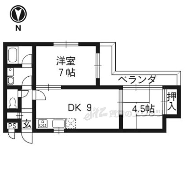 京都府京都市上京区新町室町の間上立売下る瓢箪図子町(賃貸マンション2LDK・3階・45.00㎡)の写真 その2