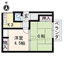 京都府京都市左京区浄土寺下南田町（賃貸アパート2K・2階・28.05㎡） その2