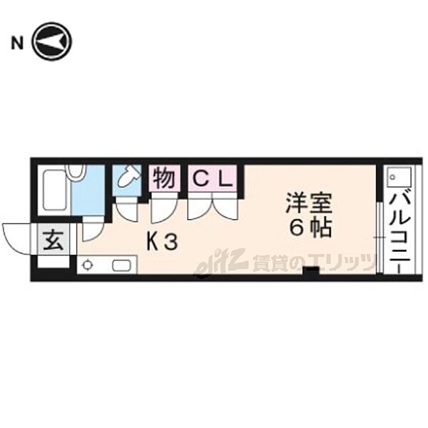 京都府京都市上京区表町(賃貸マンション1K・3階・21.27㎡)の写真 その2