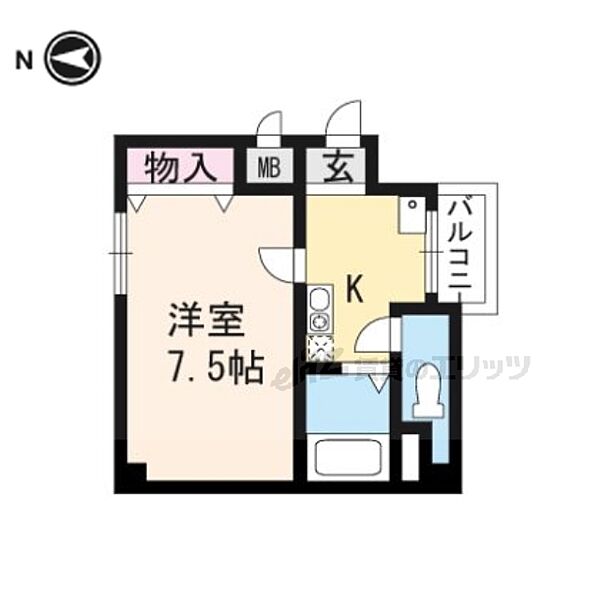 ビクトワール二条 305｜京都府京都市中京区聚楽廻南町(賃貸マンション1K・3階・24.31㎡)の写真 その2