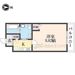 京都地下鉄東西線 二条駅 徒歩5分の賃貸マンション 1階1Kの間取り